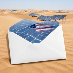 envelop our expansive deserts with panels, tame god's holy sunlight and let america's boundless energy flow across the land like a great river, high contrast cinematic light, bev doolittle and philippe caza