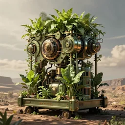 plant machine, intricate cybernetic illustration by tim doyle