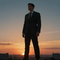 mob boss. sunset background, matte painting, concept art, 5k