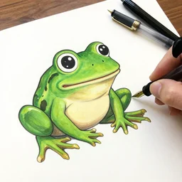 pepe the frog writing with fountain pens