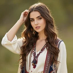 pretty girl in bohemian style