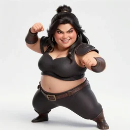thick chubby filipina pyrokinetic dnd mage, sly grin, fully clothed, exaggerated perspective, beautiful detailed face, action pose, anime style, highly detailed, dynamic shadows, dynamic lighting, geoff johns, jason fabok, jason fabok, brad anderson, splash art