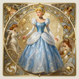 cinderella, D&D, fantasy, intricate, elegant, highly detailed, digital painting, artstation, concept art, matte, sharp focus, illustration, art by Artgerm and Greg Rutkowski and Alphonse Mucha