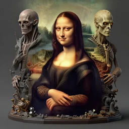BADASS FILTERS AND EFFECTS EFFECTS, FEATURED ON CG SOCIETY, CGI, HYPER REALISTIC VFX SIMULATION of monalisa BY ZDZISŁAW BEKSIŃSKI, H.R. GIGER AND JEFFREY SMITH, INCREDIBLY HIGHLY INTRICATELY DETAILED 3D OCTANE RENDER