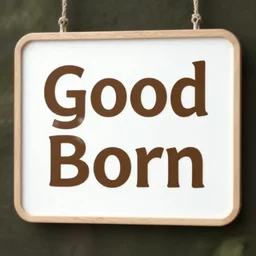 a sign that say good born