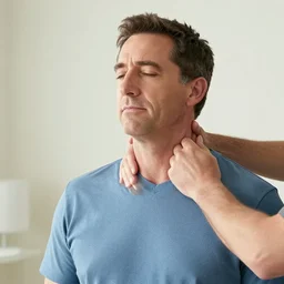 steve carell having tender neck massage to get relief for joints