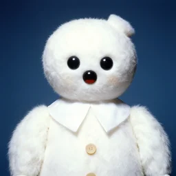 a photograph portrait of stay puft marshmallow man with cursed face, taken by martin parr, saturated colour photo kodachrome