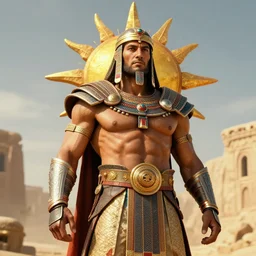 aztec sun warrior man with human properties hyperrealistic hyperdetailed unreal engine ray tracing