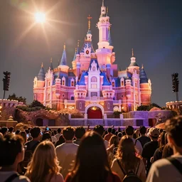 brutal mosh pit at disneyland, 8 k, ultra realistic, lens flare, atmosphere, glow, detailed, intricate, full of colour, cinematic lighting, trending on artstation, 4 k, hyperrealistic, focused, extreme details, unreal engine 5, cinematic, masterpiece
