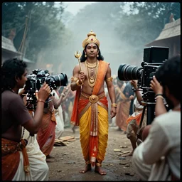 an epic cinematic scene from Ramayan, photograph by Alex Webb for Magnum Photos, shot on large format film camera,