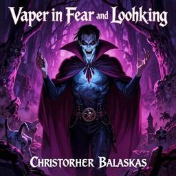 Vampire in Fear and Loathing Wonderland, fantasy art by Christopher Balaskas, vivid color, Album Cover