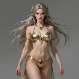 beautiful attractive goddess, the witcher, fantasy, intricate, elegant, very attractive, wearing an armored bikini, long shot, highly detailed, digital painting, artstation, sharp focus, fantasy art, illustration, 8 k.