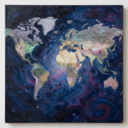 Tiling visions of an astral journey through a celestial cosmos, 4k photorealistic conceptartworld oil on canvas trending on artstation