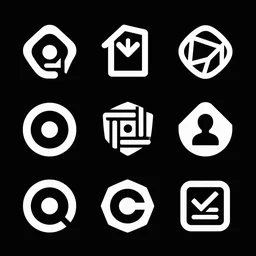 vector art symbols on perfect clean black background, featured on behance, clean design, geometric design, vector art, adobe illustrator,