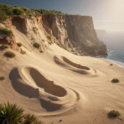 sand graves by the cliff, by scott m fischer, dan mumford, robbie trevino, volumettic light, cgsociety, pixiv, 3 d render