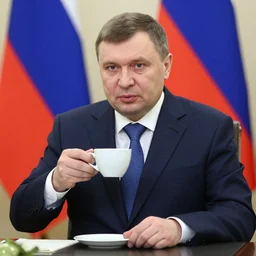 “ highly detailed photo of dmitry viktorovich livanov, minister of education and science of the russian federation, holding a cup of coffee ”