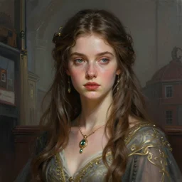 a portrait of a young susan saradon as a sorceress, upper half portrait, urban motifs, intricate, elegant, highly detailed, digital painting, trending on artstation, concept art, smooth sharp focus, illustration, art by artgerm and greg rutkowski
