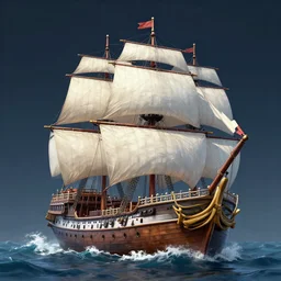 a sea monster shape like a sailing ship, highly detailed, digital painting, smooth, sharp focus, illustration, artstation