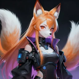 A realistic anime digital painting of Aya Ueto as cyberpunk Kitsune with fox ears, digital painting, by Stanley Artgerm Lau, Sakimichan, WLOP and Rossdraws, digtial painting, trending on ArtStation, SFW version