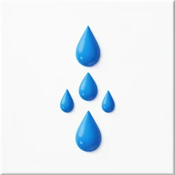 blue water drops falling down in the middle of the canvas on a white background, simple and clean illustration, goo, liquified, highly detailed, photorealism, digital art, 3 d object, octane rendering, unreal engine, by alberto seveso