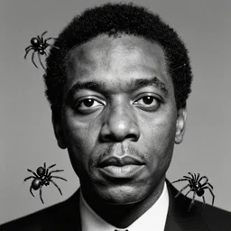 charles mingus's face made of spiders