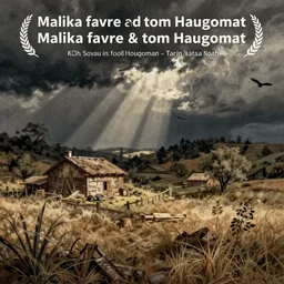 illustration by malika favre and tom haugomat, rustic landscape, fine texture, detailed, dynamic composition, moody