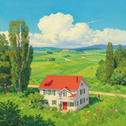 a beautiful scenic painting by artgerm and dmt and wes anderson and spike jonze