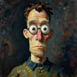 portrait of bender by egon schiele in the style of greg rutkowski