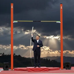 xi jinping attempting pole vault world record