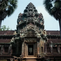 a cyberpunk angkor thom, photorealistic, blade runner, highly detailed