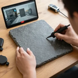 youtube tech reviewer unboxes stone tablet
