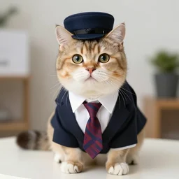 a cat wearing a business costume