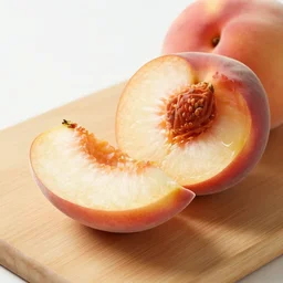 a chopped peach on a cutting board by nicolas delort