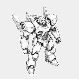 isometric pen and ink concept art of a spaceship wearing mecha armour by sparth line art