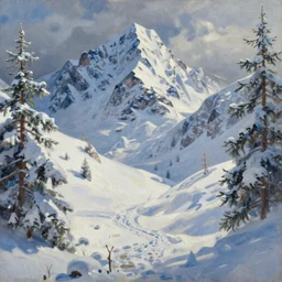snow, concept art oil painting, fantasy by jama jurabaev, extremely detailed, brush hard, artstation