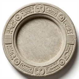 a frame engraving of a circular frame, made of carving stone, with aboriginal style, by goya