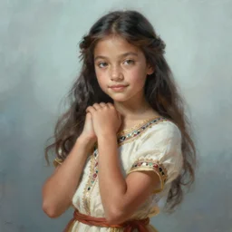 portrait of a young pocahontas, idian dress, dreamy and ethereal, expressive pose, peaceful expression, elegant, highly detailed, digital painting, artstation, smooth, sharp focus, by gil elvgren