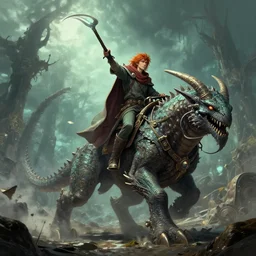 Reg from Made in Abyss riding an ancient eldritch monster