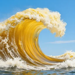 a big yellow colored wave made of beer!!!