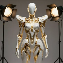 god of mutually assured destruction, wearing organic ceramic fractal outfit with gold ornametrics, luxury materials, symmetrical, cinematic, elegant, professional studio light, real dlsr photography, sharp focus, 4 k, ultra hd, sense of awe, high fashion