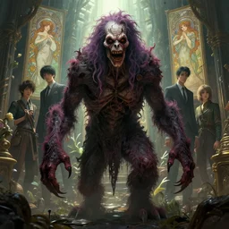 highly detailed portrait of an ugly and scary monster, unreal engine, fantasy art by greg rutkowski, loish, rhads, ferdinand knab, makoto shinkai and lois van baarle, ilya kuvshinov, rossdraws, tom bagshaw, alphonse mucha, global illumination, radiant light, detailed and intricate environment