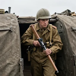 a soldier in the trenches of world war 2
