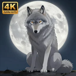 depressed furry sitting down, wolf, full moon, intricate complexity, detailed portrait, 4 k, cinematic lighting, artstation, sharp focus, smooth, makoto shinkai