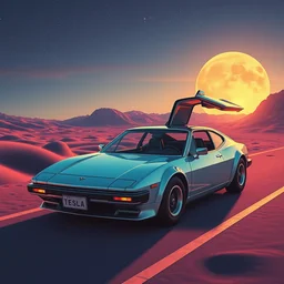 tesla ad from the 8 0's, retro futurism, high detail