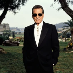 a portrait of a character in a scenic environment by Mario Testino