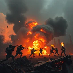 world war 3, modern art, 4 k, powerful