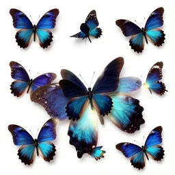 colorful black butterflies, conceptual art