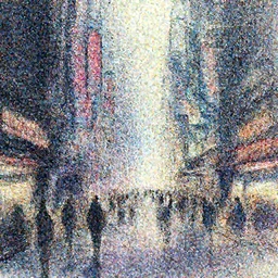 A busy cyberpunk street, magical, watercolor-calligraphy-pen drawing