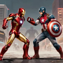 iron man and captain america fighting