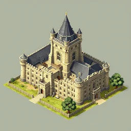isometric view of the prison exterior building in video game Dofus